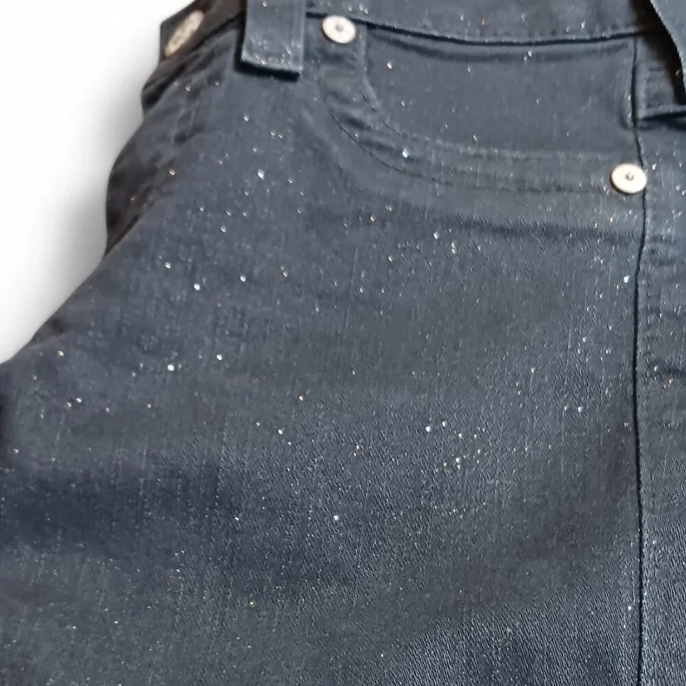 True Religion Serena Y2K Glitter Jeans Size 27 Dark Wash Skinny Made in USA - Picture 14 of 14